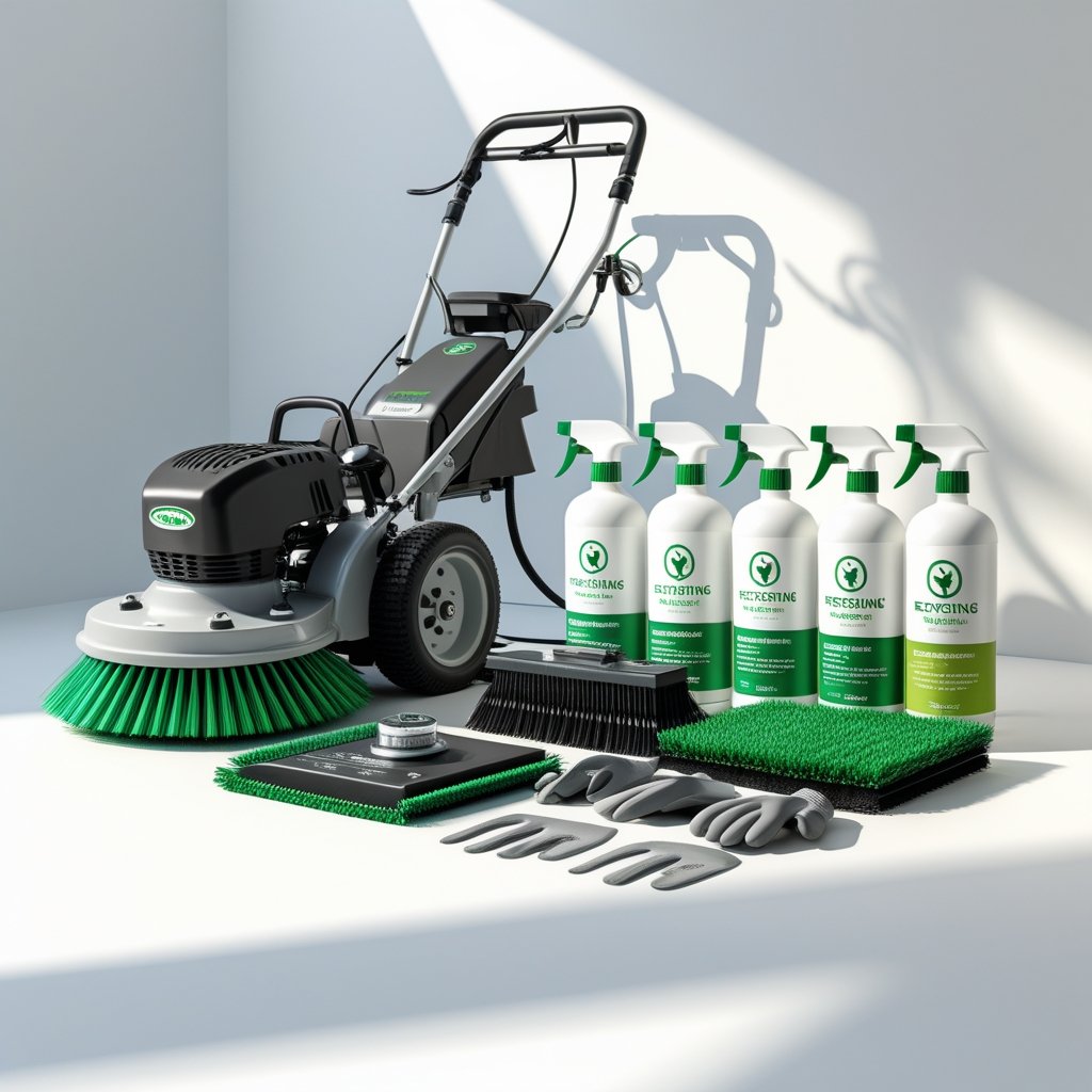 Professional turf cleaning equipment
